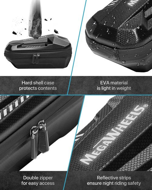 MEGAWHEELS Electric Scooter Bag,Universal Waterproof Escooter Handbar Hanging Bag Wtih 3 Independent Pockets For Carrying Chargers, Phone, Keys,Tools，3L,Tool-Free Installation