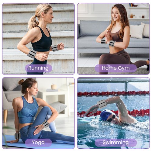 CMJO Wrist Ankle Weights for Women, Adjustable Ankle Weights 1lb Each, 2lbs Hand Leg Weights Set for Walking, Yoga, Cardio, Pilates