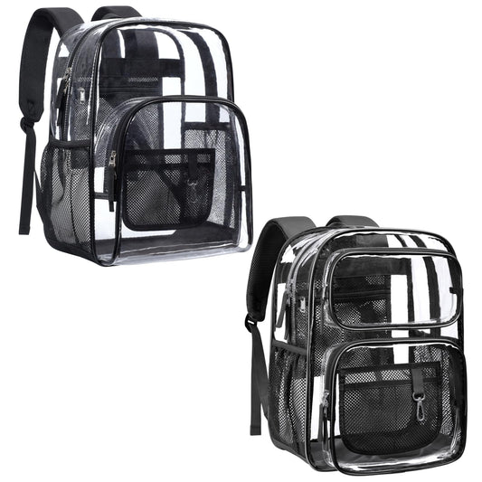 PACKISM Clear Backpack for School - 17 inch Heavy Duty Clear Bookbag