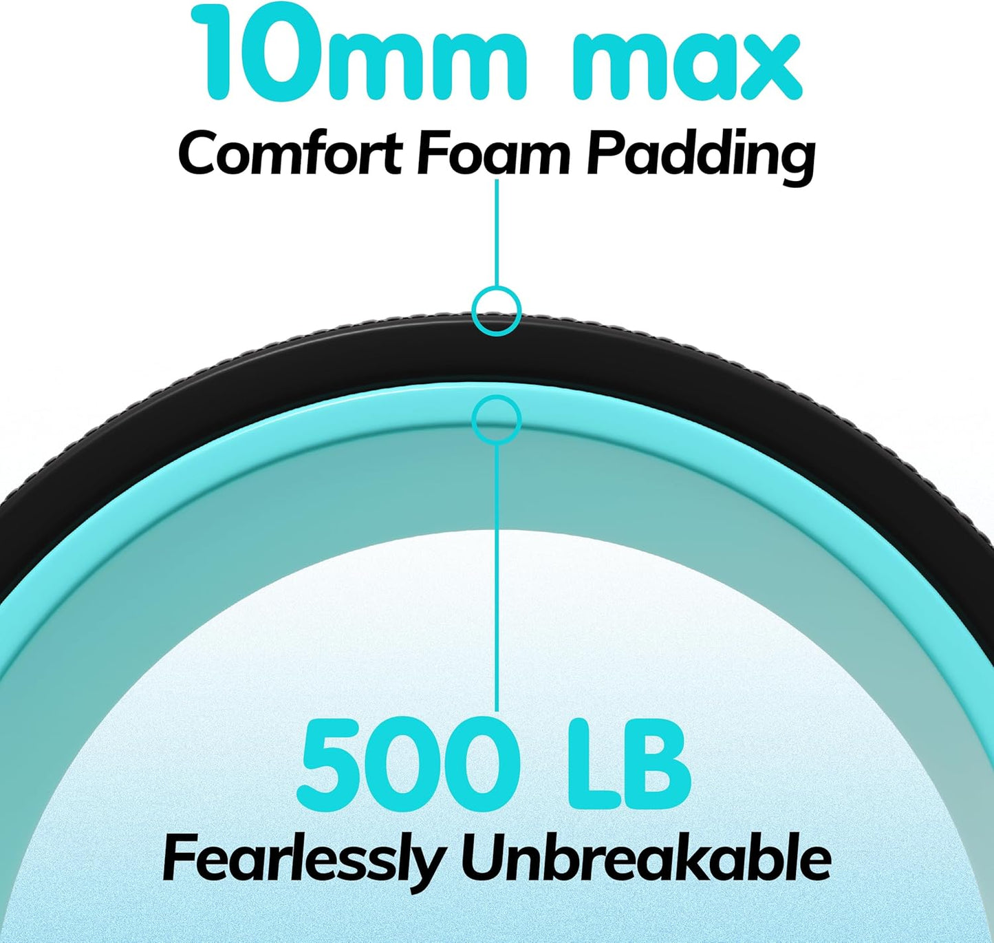 Skiennix Yoga Wheel - 4 Pack Back Roller for Pain Relief & Deep Tissue Massage | Ideal for Stretching