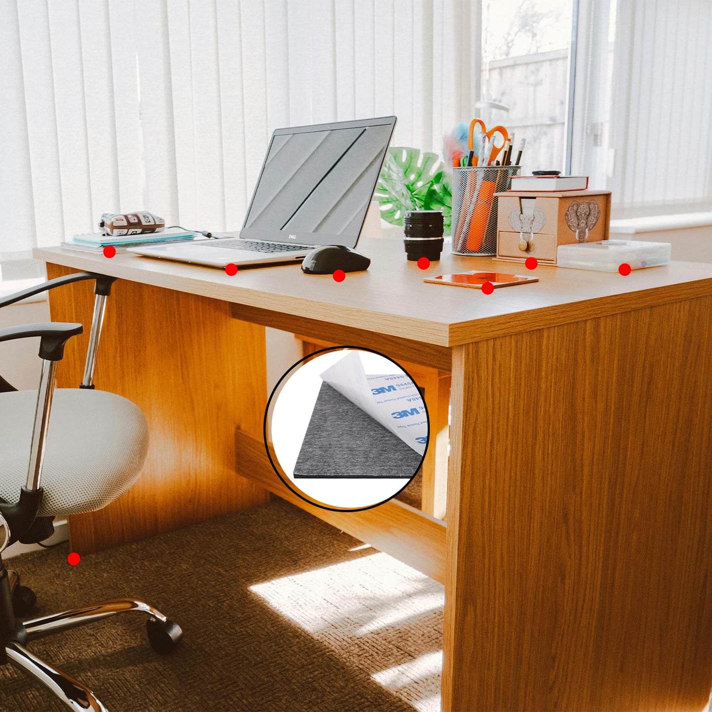 Non Slip Furniture Pads, Silicone Self Adhesive Cuttable Anti-Slip Furniture Pads for Hardwood Floors, 5x40 inch Anti-Scratch Rubber Pads Roll