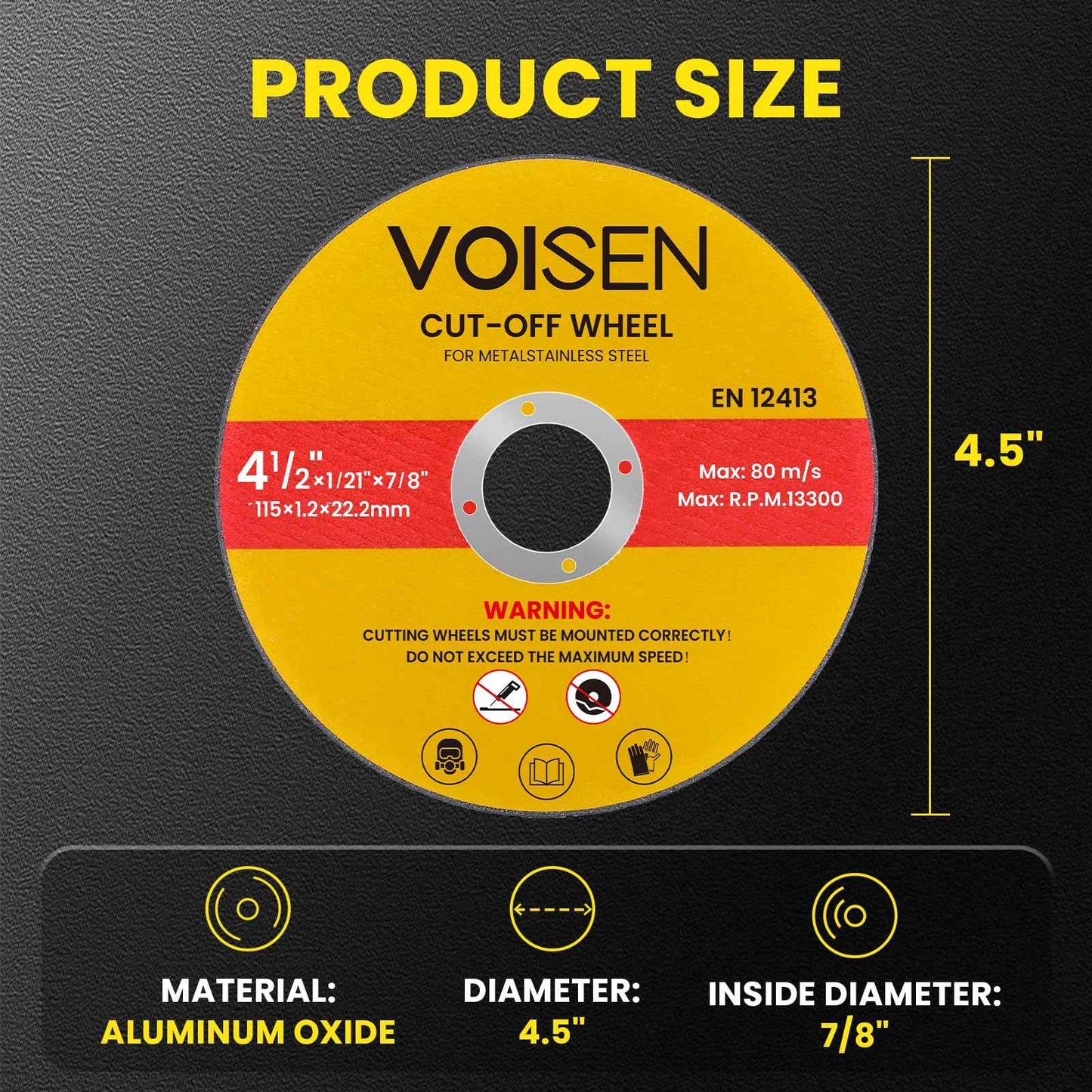 VOISEN 4 1/2 Cut Off Wheel,70 PCS Angle Grinder Cutting Disc 4-1/2" x 1/21" x 7/8" Thin Metal & Stainless Steel Cutting Wheel,Grinder Blades Professional Fast Cutting Disc