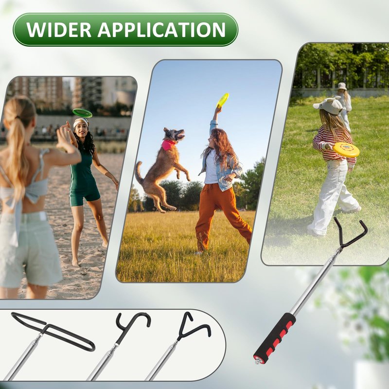 Bgzdxhxyr Disc Golf Retriever Pole, 10 Foot Extendable Pole with 3 Hooks, Disc Golf Retriever Accessories to Retrieve Discs in Water, Trees, Bushes, Rocks