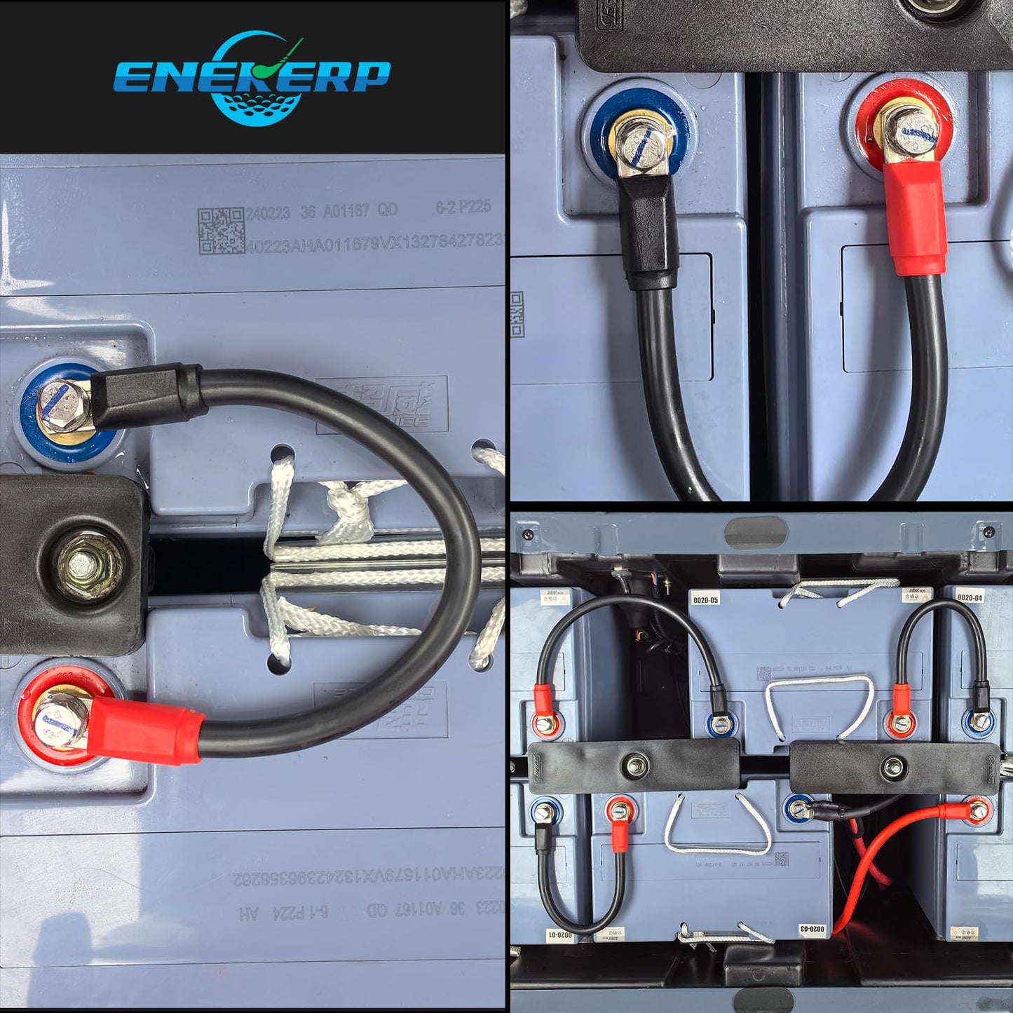 ENEKERP EZGO Battery Cables, Golf Cart Wiring Kit for TXT 1994-UP 36V and 48V, 4 Gauge 7 PCS Pure Copper AC/DC Wire Kits