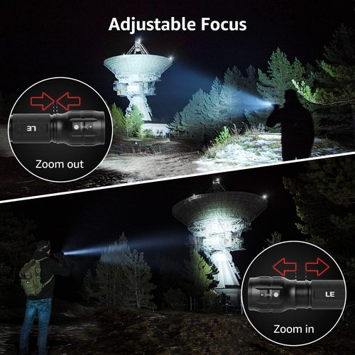 Lighting EVER LED Flashlight - High Lumens, Waterproof & Adjustable Focus | Compact Tactical Light for Outdoor Use
