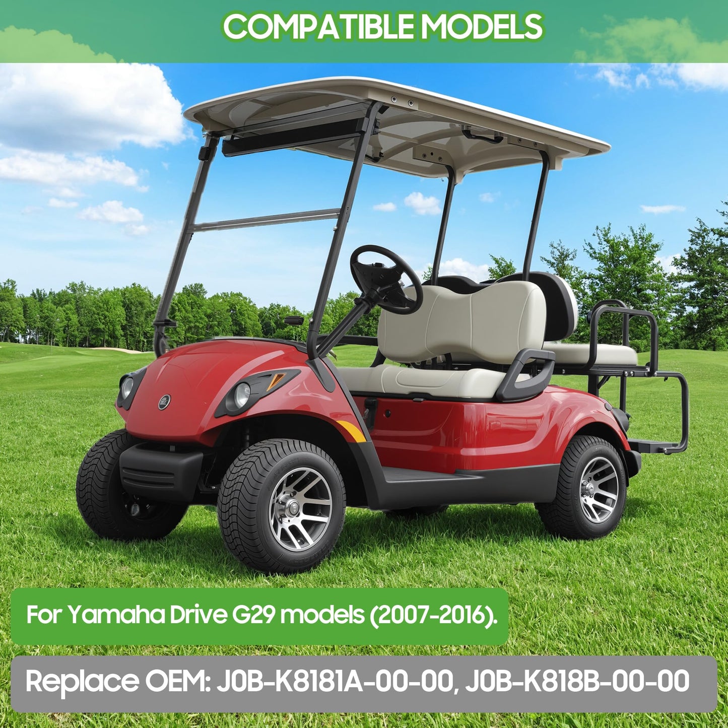 10L0L Golf Cart Rocker Kick Panel Set for Yamaha G29 Drive, Replaces OEM Part Number# JW1-K818A-00-00, JW1-K818B-00-00