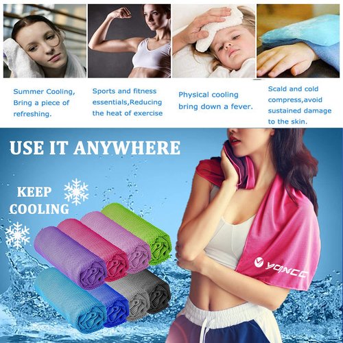 YQXCC Cooling Towels | 4 Pack 40"x12" | Cool Cold for Neck | Microfiber Soft Breathable Chilly | for Yoga, Golf, Gym, Camping, Running, Workout & More Activities