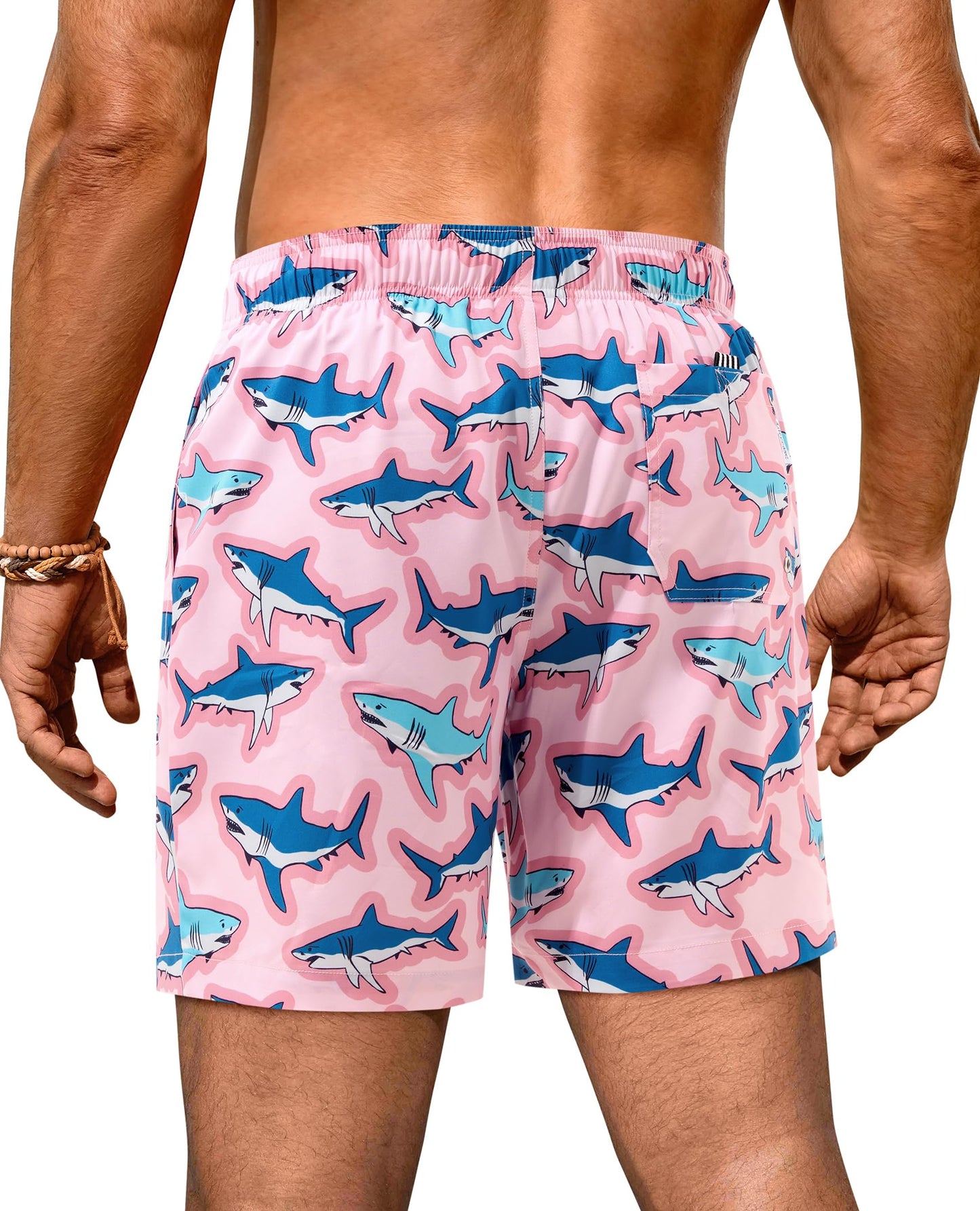 Gleeease Men Swim Trunks with Compression Liner Mens Board Shorts 7 Inch