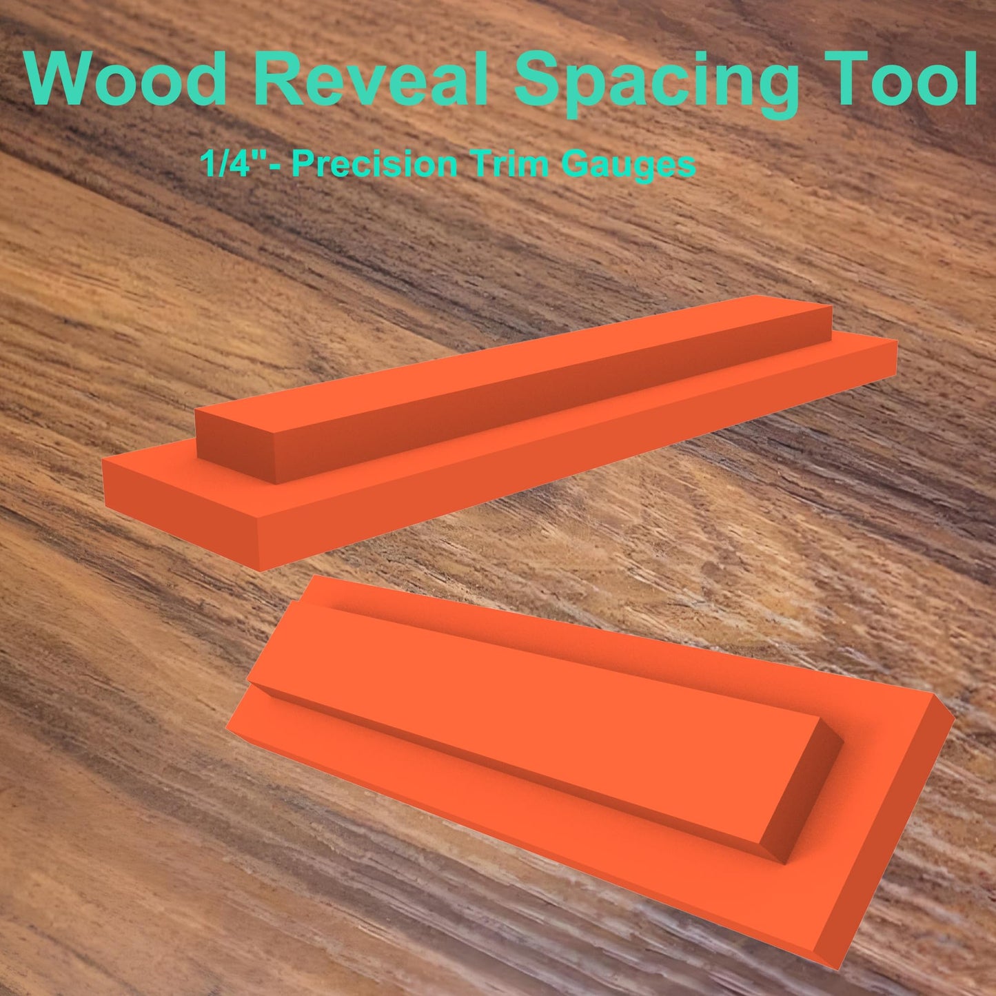1/4" Trim Reveal Tool - Precision Trim Gauges - Non-Damaging Hard Plastic Door Reveal Marking Tools For Accurate Jamb Marking - Wood Reveal Spacing Tool (orange)