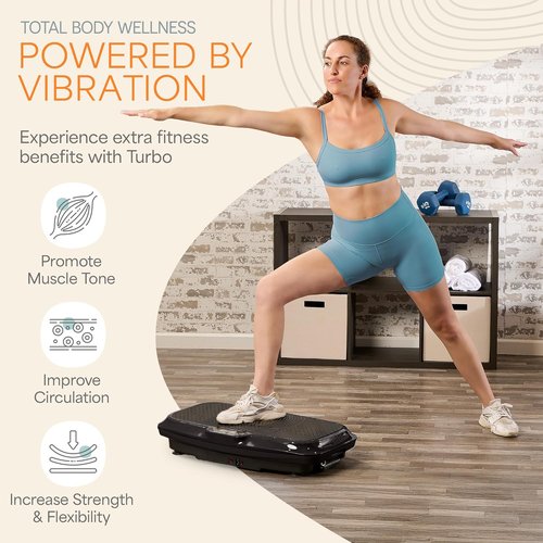 Lifepro Vibration Plate | Whole Body Vibration Machine for Lymphatic Drainage & Toning - Home Workout with Resistance Bands
