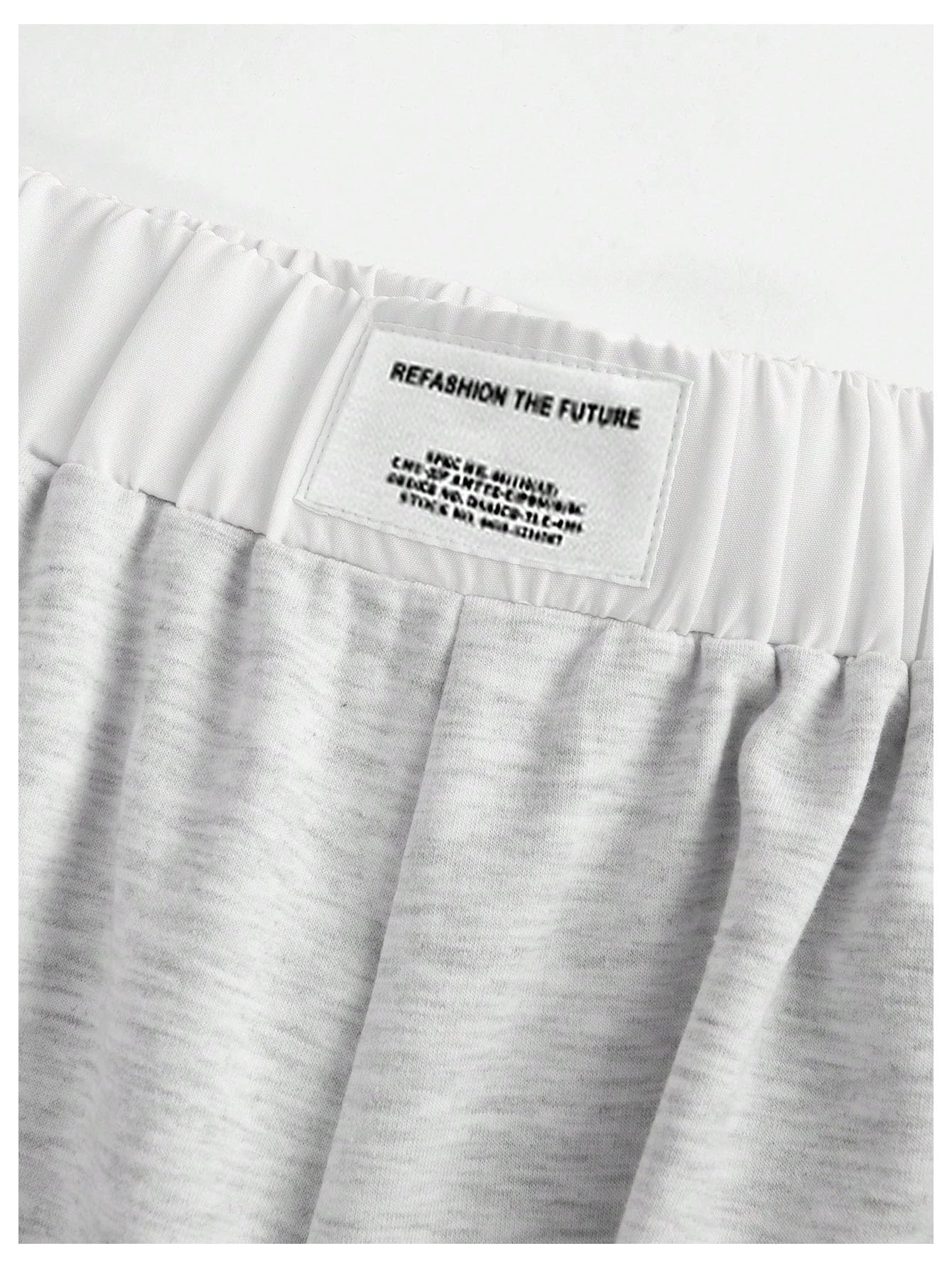 RoseSeek Girl's Baggy Sweatpants Letter Patched Wide Leg Pants Elastic Waist Long Trousers Joggers Trendy Grey 12 Years