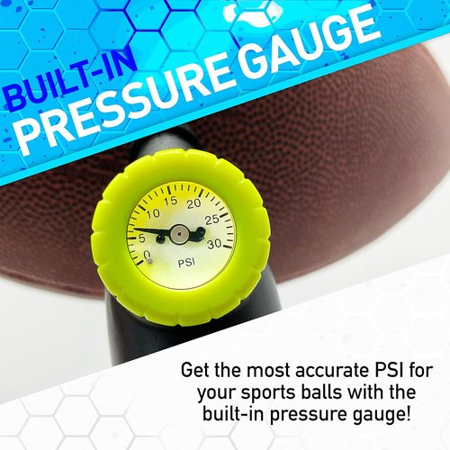 Franklin Sports Ball Pump - Hand Pump with Pressure Gauge for Soccer, Basketballs & More - Black