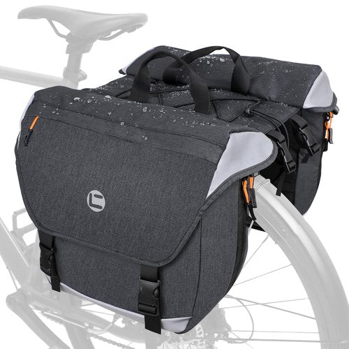 NDakter Bike Panniers, 35L Waterproof Panniers Bike Bags for Rear Rack, Expandable Double Bicycle Trunk Bag with Reflective Strips,E-bike Accessories for Commute Road and Mountain Cycling Travel