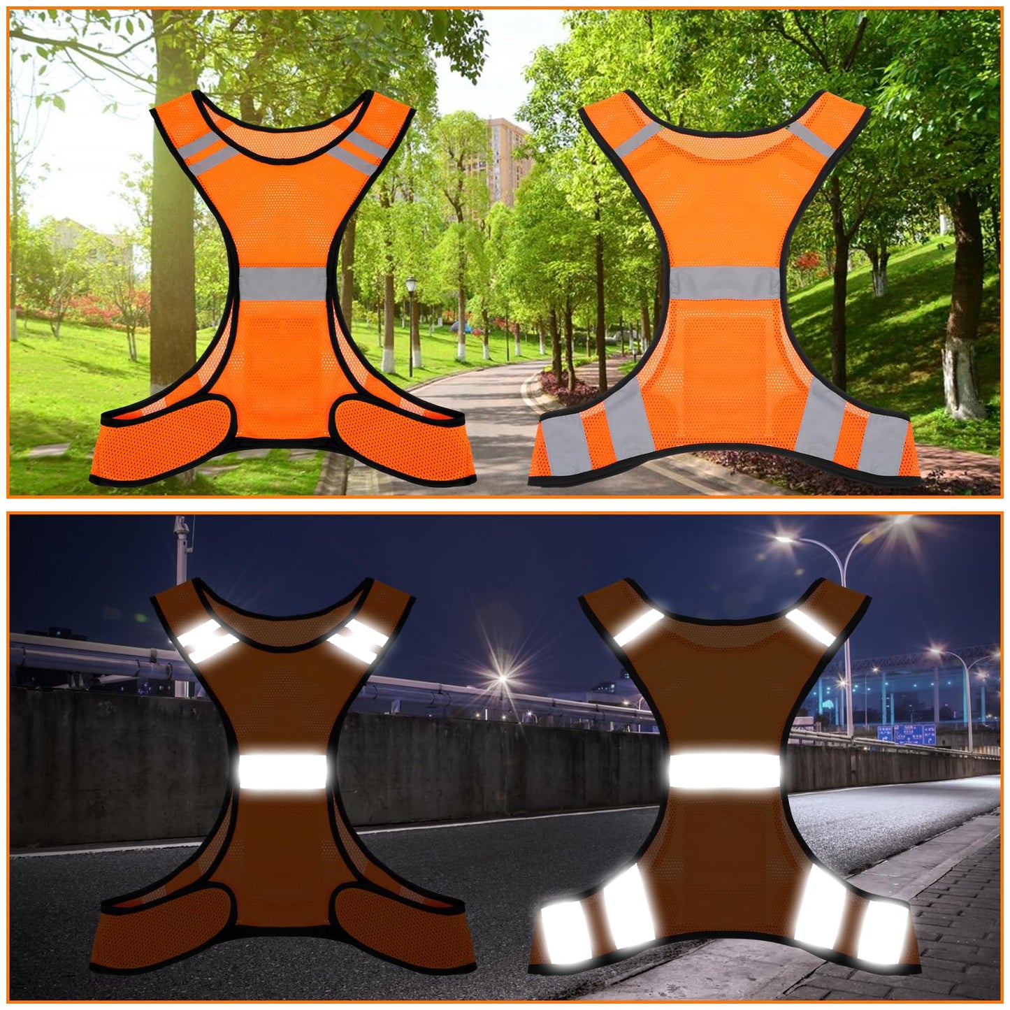 Ptwola Reflective Running Vest High Visibility Running Gear with Large Pocket Night Lightweight Reflective Safety Vest for Women Men Kids Biking Cycling Riding Walking Motorcycle Construction Workers