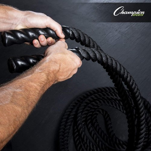 Champion Sports Heavy Training Rope - Rhino Poly Strength & Conditioning Battle Ropes for Cardio & CrossFit