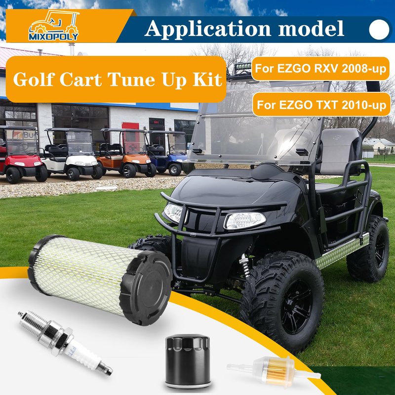 Mixopoly Golf Cart Tune Up Kit 611879 for EZGO RXV 2008-up and TXT 2010-up 4 Cycle Gas Kawasaki Motor, Engine Maintenance Kit, OEM# 28463-G01, 72084-G01, 607454, 607462