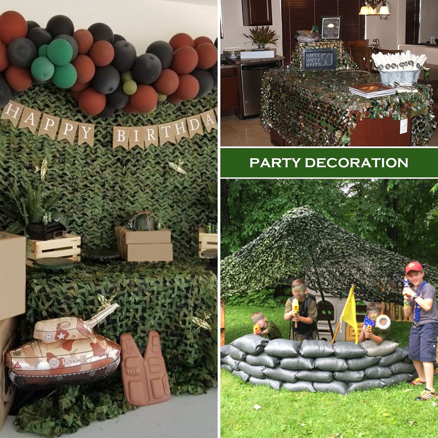 FLYEGO GEN 2 Camo Netting Camouflage Netting Hunting Blind Camo Net Camouflage Nets Military Surplus for Shooting Party Decoration Photograph Car Cover Sunshade（10ft x 20ft, Woodland）