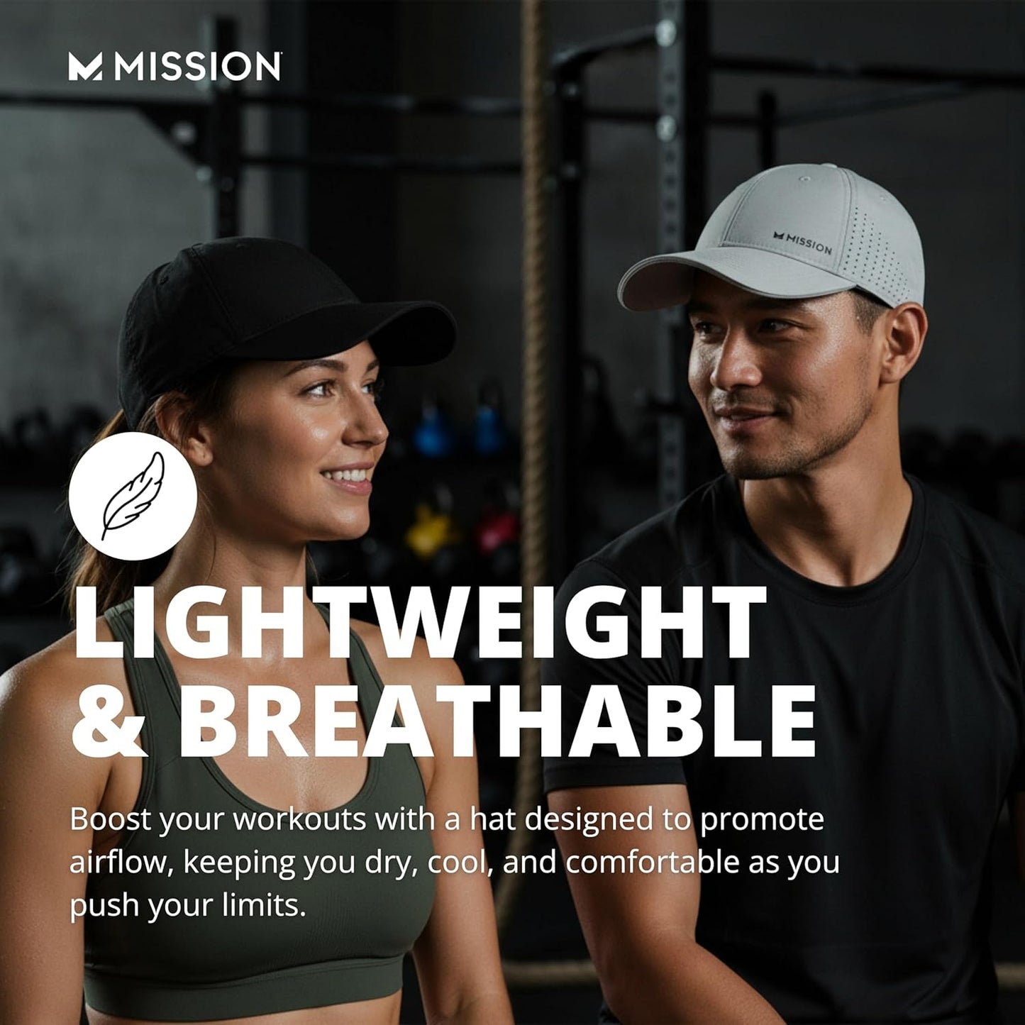 MISSION Cooling Vented Performance Hat - Unisex Cap for Workouts, Golf & Running | Sweat-Activated Technology