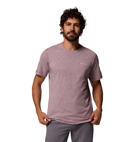 Columbia Mens Thistletown Hills Short Sleeve T-Shirt, Rich Wine Heather, Medium