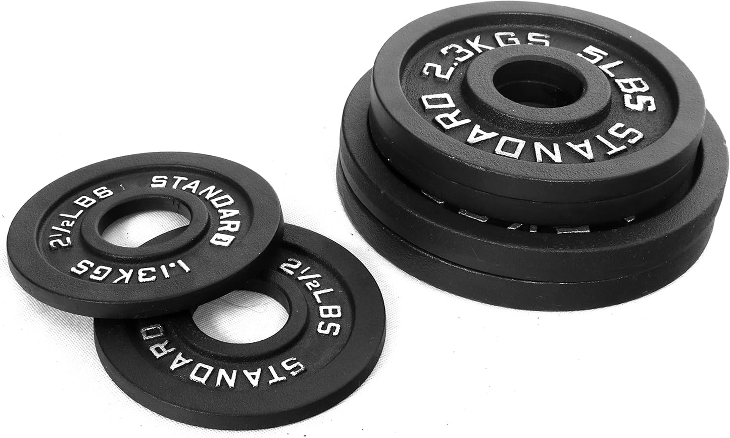 Signature Fitness Olympic 2-Inch Cast Iron Weight Plate - Ideal for Strength Training & Weightlifting, Multiple Sizes Available