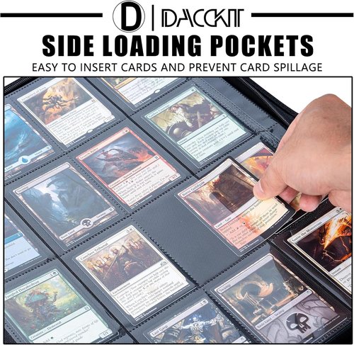 D DACCKIT Card Binder - 16 Pocket Ringless Album for 1024 Trading & Sports Cards | Classic Orange