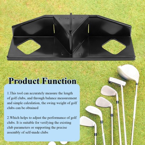 SHUJUKU 1 Pc Golf Club Length & Swing Weight Balance Scale Fitting Tool Works with Right and Left Handed Clubs, for Measurement Fitting, Can Be Wsed with Any Brand 2" Ruler, with 10 ft Tape Measure