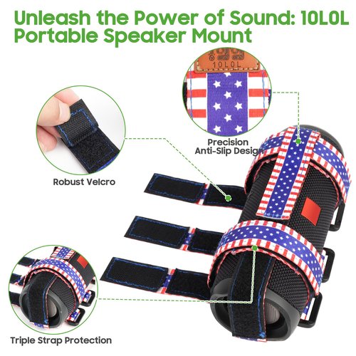 10L0L Speaker Mount for Golf Cart,Portable Speaker Holder with Adjustable Strap Fit Bluetooth Wireless Speakers Secure onto Golf Cart/Bike/Beach Umbrella/Boat,Purple