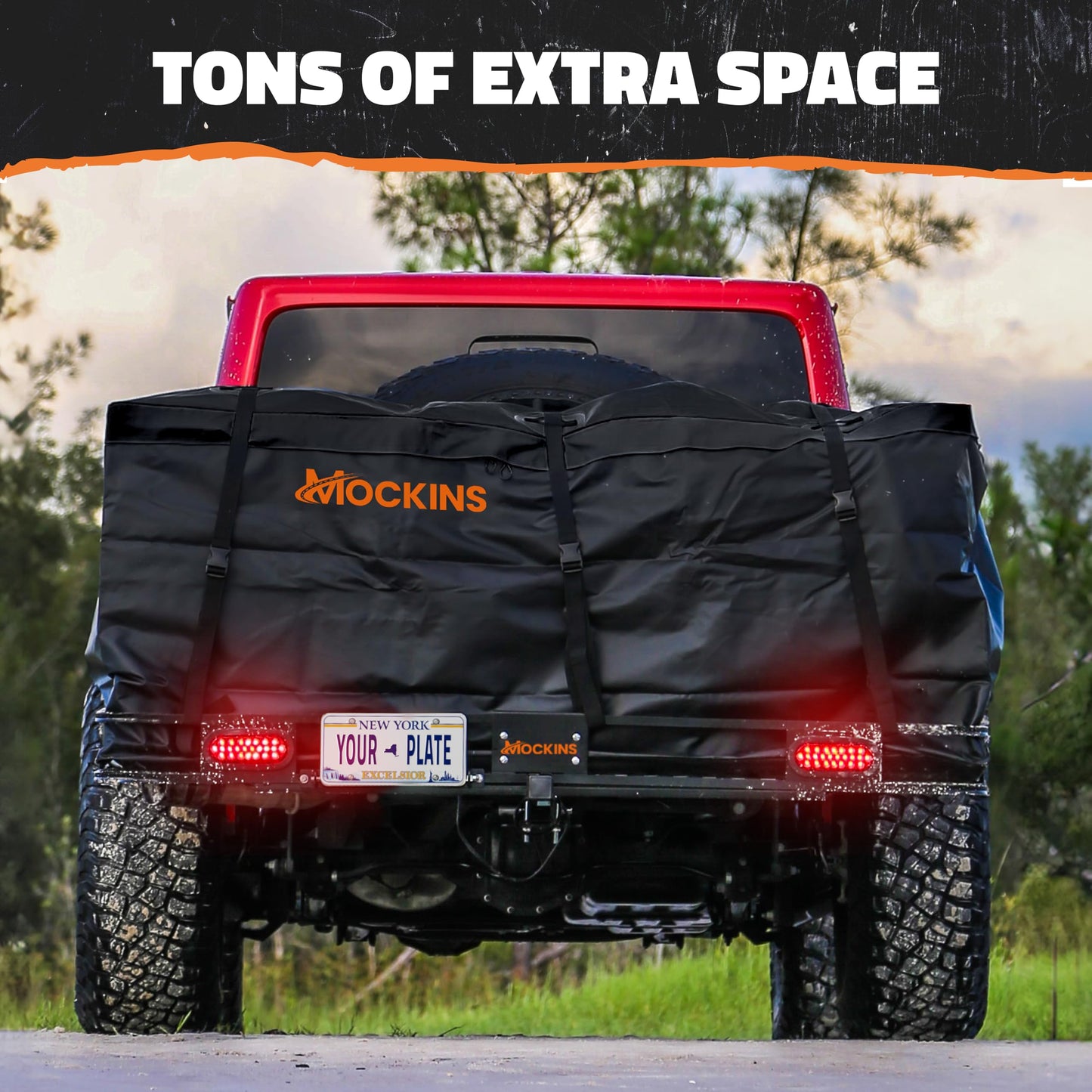 Mockins 72"x36"x6" XXL Folding Trailer Hitch Cargo Carrier w/ 500 Lbs. Cap