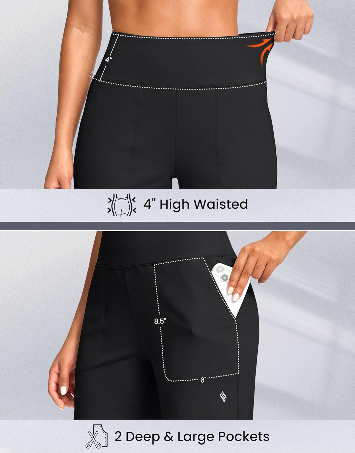 SANTINY 14" Knee-Length Women's Shorts - High-Waisted, Stretchy Bermuda Style with Pockets for Summer Casual Wear