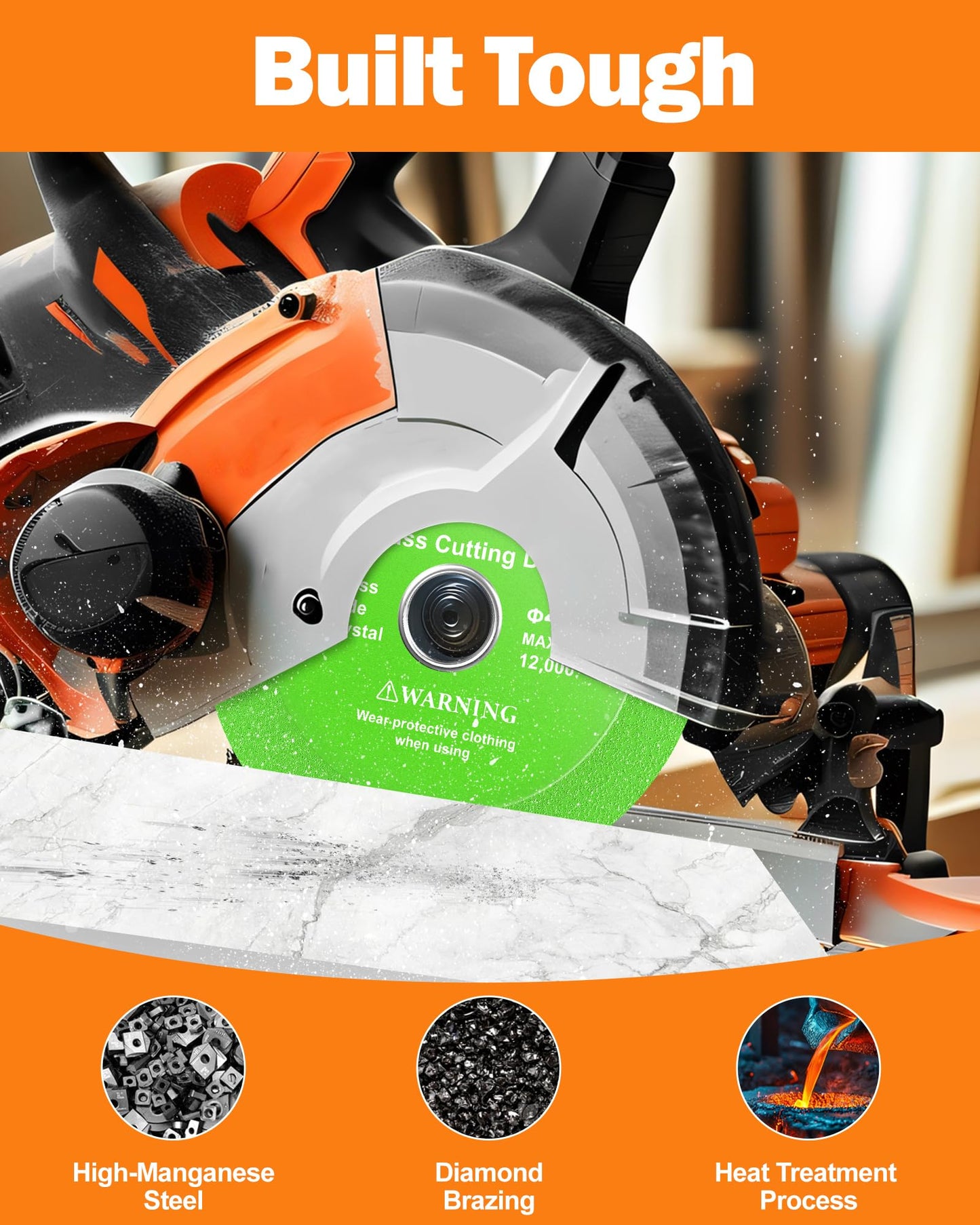 Allmake Glass Cutting Disc 4-1/2 Inch for Angle Grinder, 5pcs Tile Cutting Blade, Rock Slab Grinding Disc Diamond Cutter Saw Blade for Angle Grinder, Glass Tile Cutter Tool for Bottles Jade Crystal