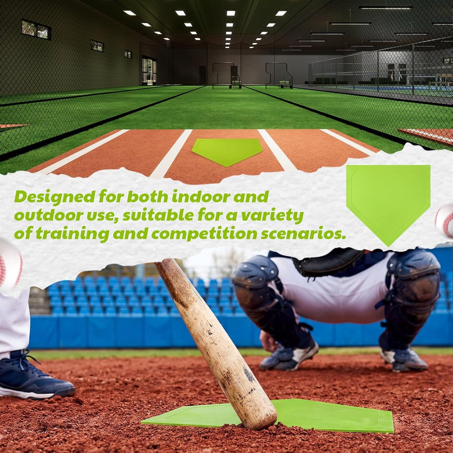 Soulchen Baseball Home Plate - Portable Rubber Base for Practice | Ideal for Batting & Pitching Training