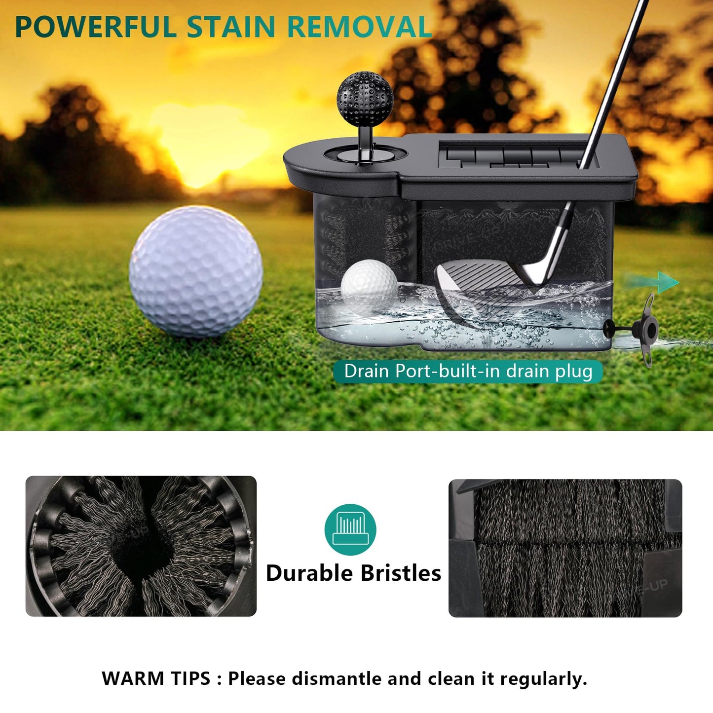 DRIVE UP Golf Cart Ball Washer and Club Cleaner Kit, Club Cart Golf Ball Cleaner and Club Head Washer, Suitable for Club Car Precedent, Tempo, Onward Gas and Electric Golf Carts, OEM 103662801