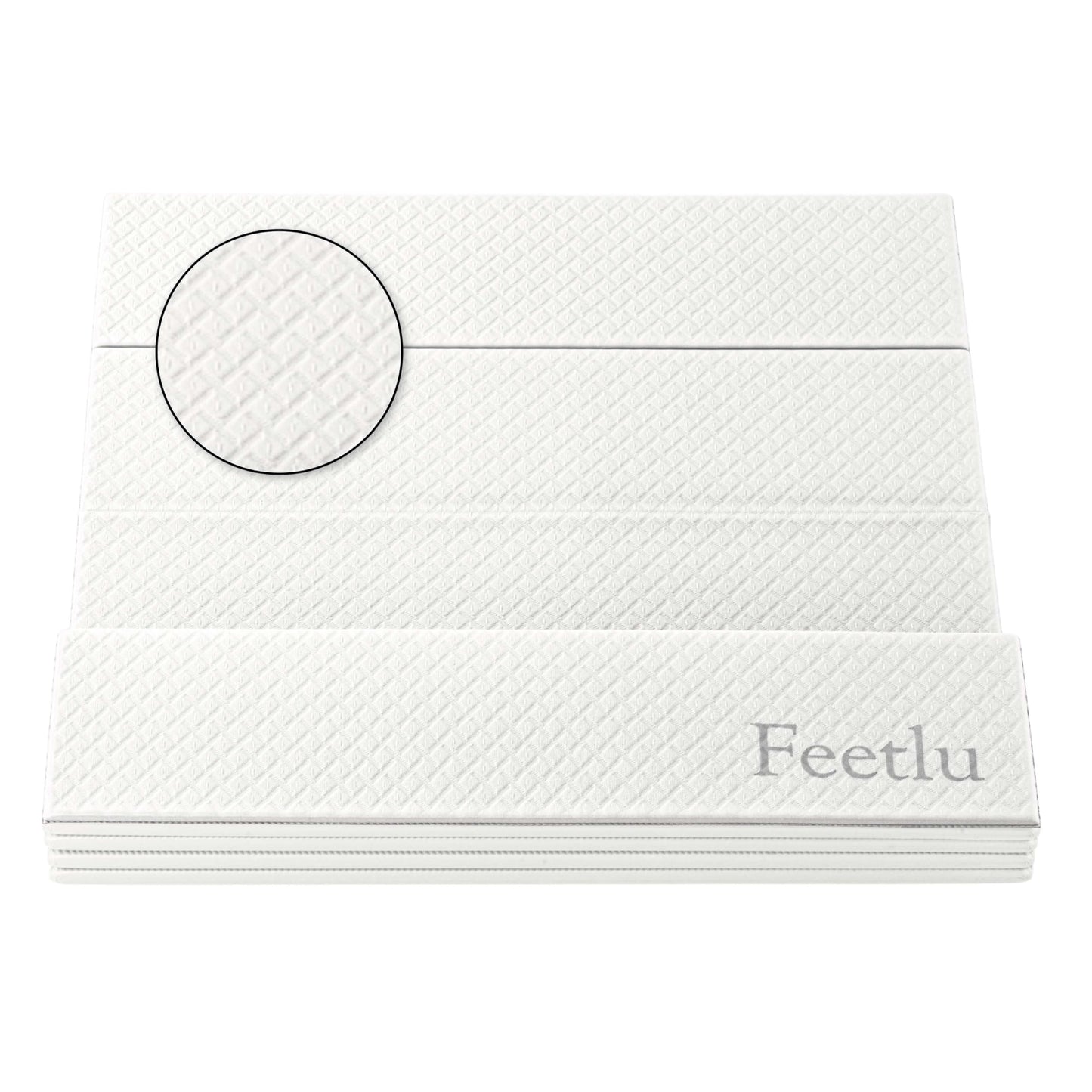 Feetlu Foldable Yoga Exercise Mat, 6mm/8mm/10mm/12mm Thickness, 72 x 24 Inch - Lightweight, Anti-Slip, and Easy to Store for Yoga, Pilates, Home Workouts, and Floor Exercises (White 6mm)