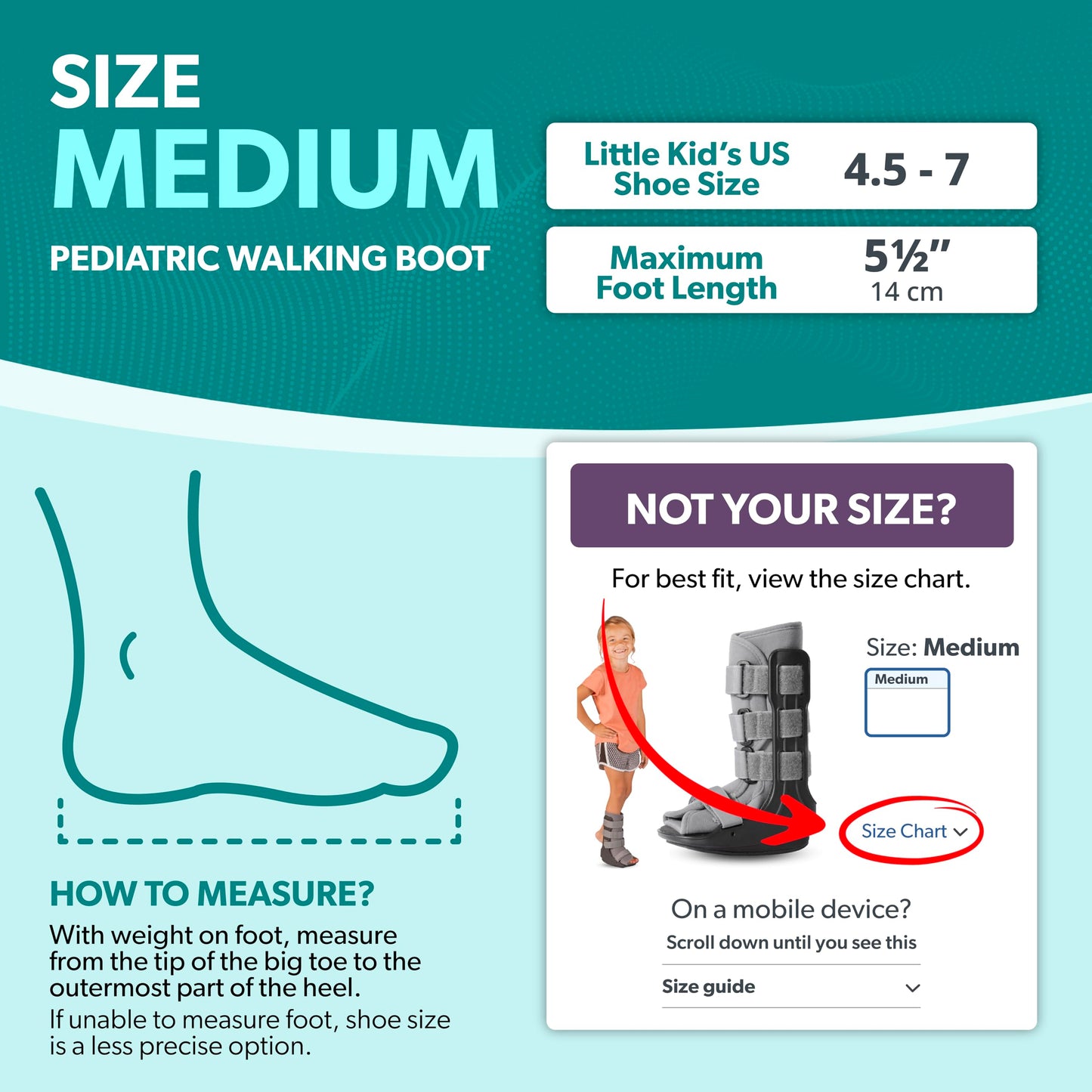 BraceAbility Pediatric Walking Boot - Children's Medical Walker Orthopedic CAM Support Shoe for Youth Ankle Break Injury, Kid's Stress Metatarsal Bone Fracture, Broken Foot or Toe Recovery Cast (M)