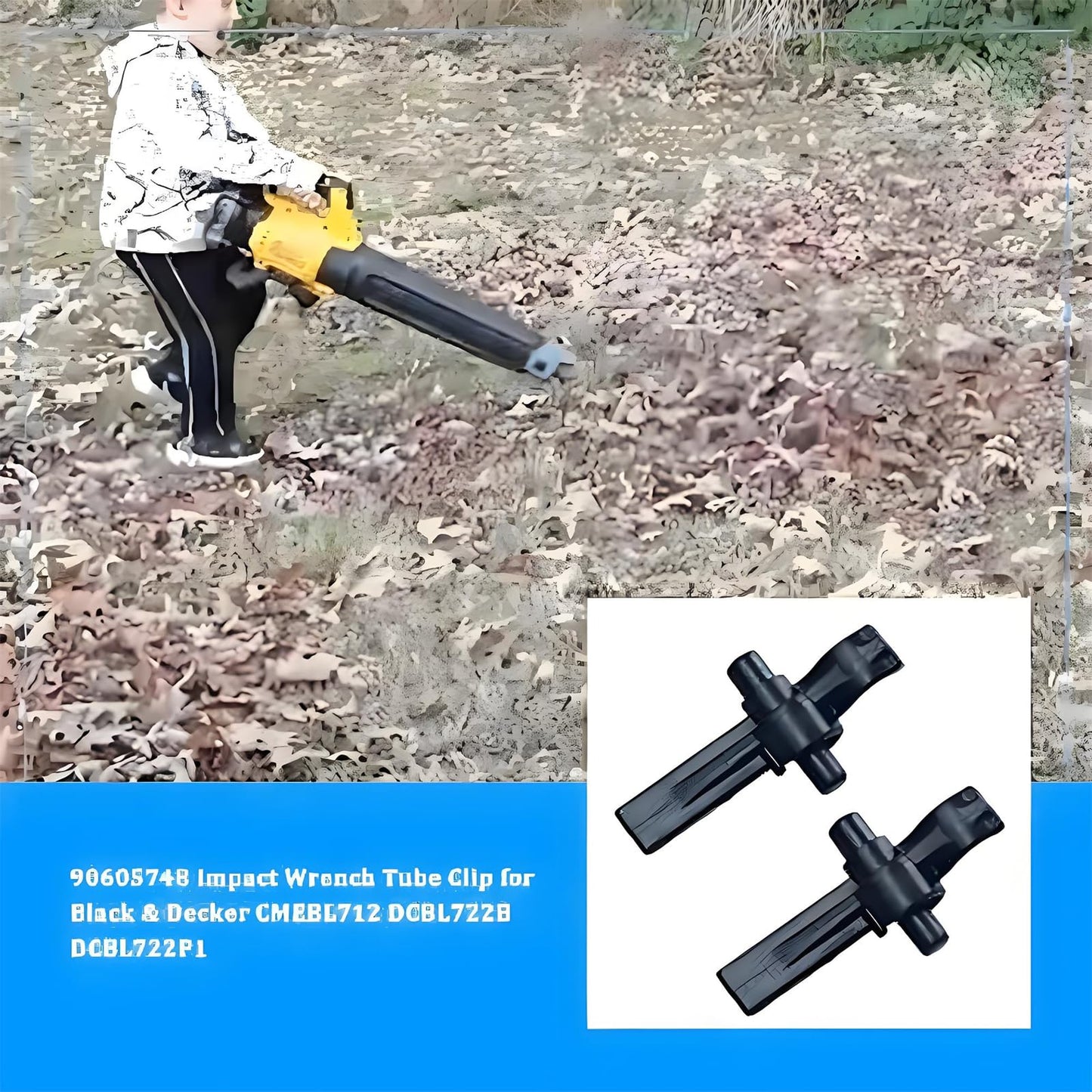 90605748 Leaf Blower Attachment Parts tube clips For dewalt part DCBL720 DCBL722 DCBL770 DCBL790 Series, Black, 2-Pack