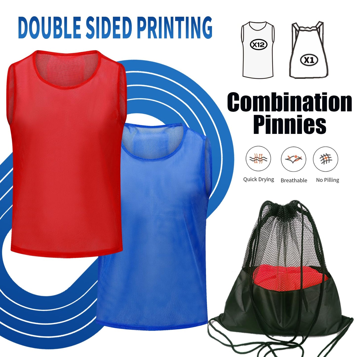 Antoyo Soccer Pinnies Youth with Numbers Scrimmage Team Pinnies Practice Vests for Basketball Soccer Football Bibs