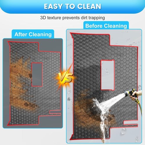 Golf Cart Floor Mat for Precedent Floor Mat, 3/10" Thickness Rubber Full Coverage Precedent Mat, Fit for Club Car Precedent (2004-2025) / Onward & Tempo (2017-2025) / Villager & V4L (2019-2025) Red