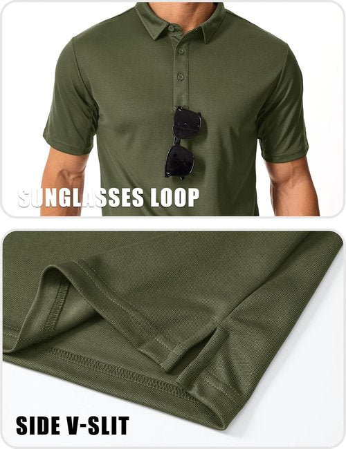 MAGCOMSEN Men's Tactical Polo Shirt - Quick Dry Performance with UPF 50+ Protection | Short Sleeve Golf Shirt