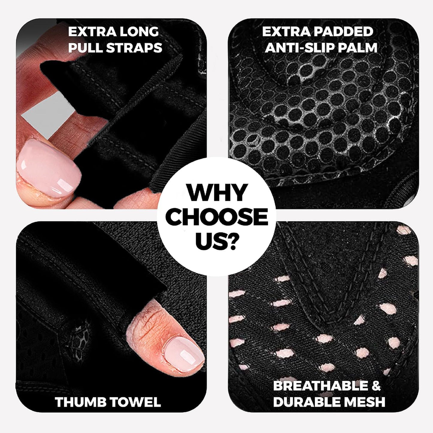 MhIL Workout Gloves for Women - Breathable Weight Lifting Gloves with Palm Protection & Wrist Support