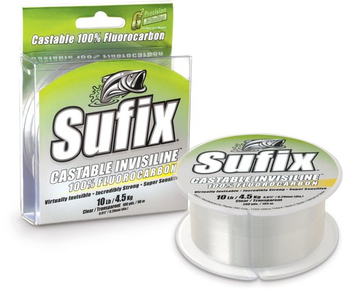 Sufix Invisiline Casting Flourocarbon 100-Yards Spool Size Fishing Line (Clear, 12-Pound)