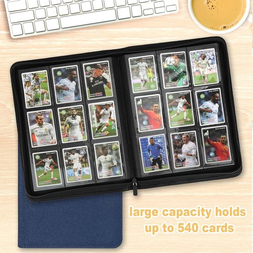 GERMUN Trading Card Binder - Premium 9 Pocket Album for 540 Cards | Double-Sided MTG & TCG (Blue)
