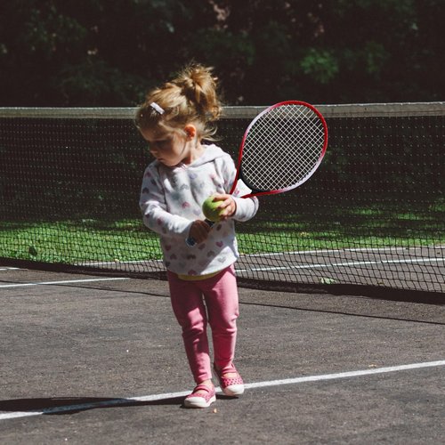 Magicorange Kids Tennis Rackets, Tennis Racket Set of 2 Players Tennis Training Equipment for Parent-Child Activities with Trainer Rebound Balls(Red)