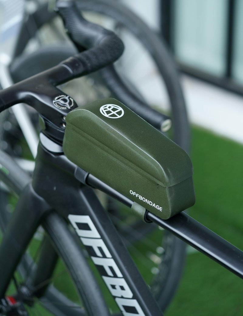 OFFBONDAGE Top Tube Bike Bag Magnetic Switch Waterproof Bike Frame Bag Bikepacking Bicycle Storage Bag for Gravel Road Bike (Green)