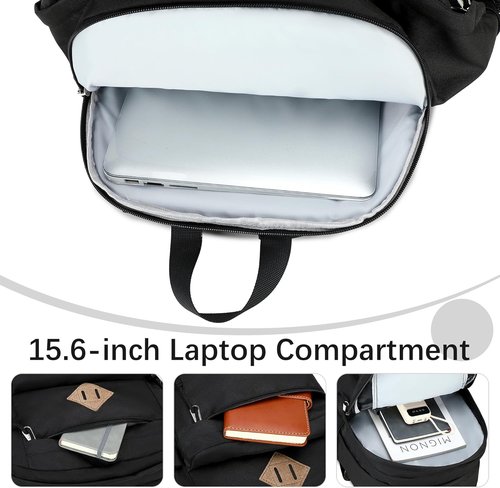 Abshoo 32L Backpack - Stylish School & Travel Bookbag for College | Casual Black Daypack