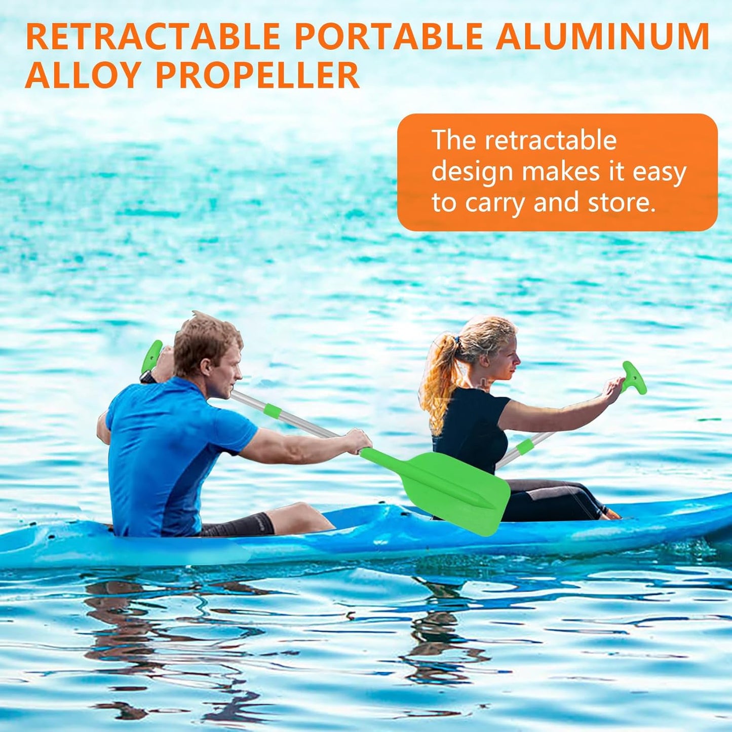 Skiennix Telescoping Collapsible Boat Paddle - Anti-Slip Aluminum Oars for Kids & Adults | 2-Pack, 6 Colors