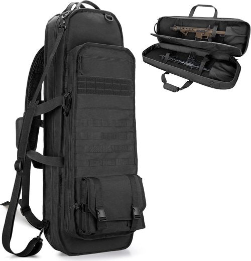 GOBUROS Tactical Rifle Bag - 36” Soft Case with 3 Magazine Holders & Padded Straps | Molle System for Hunting