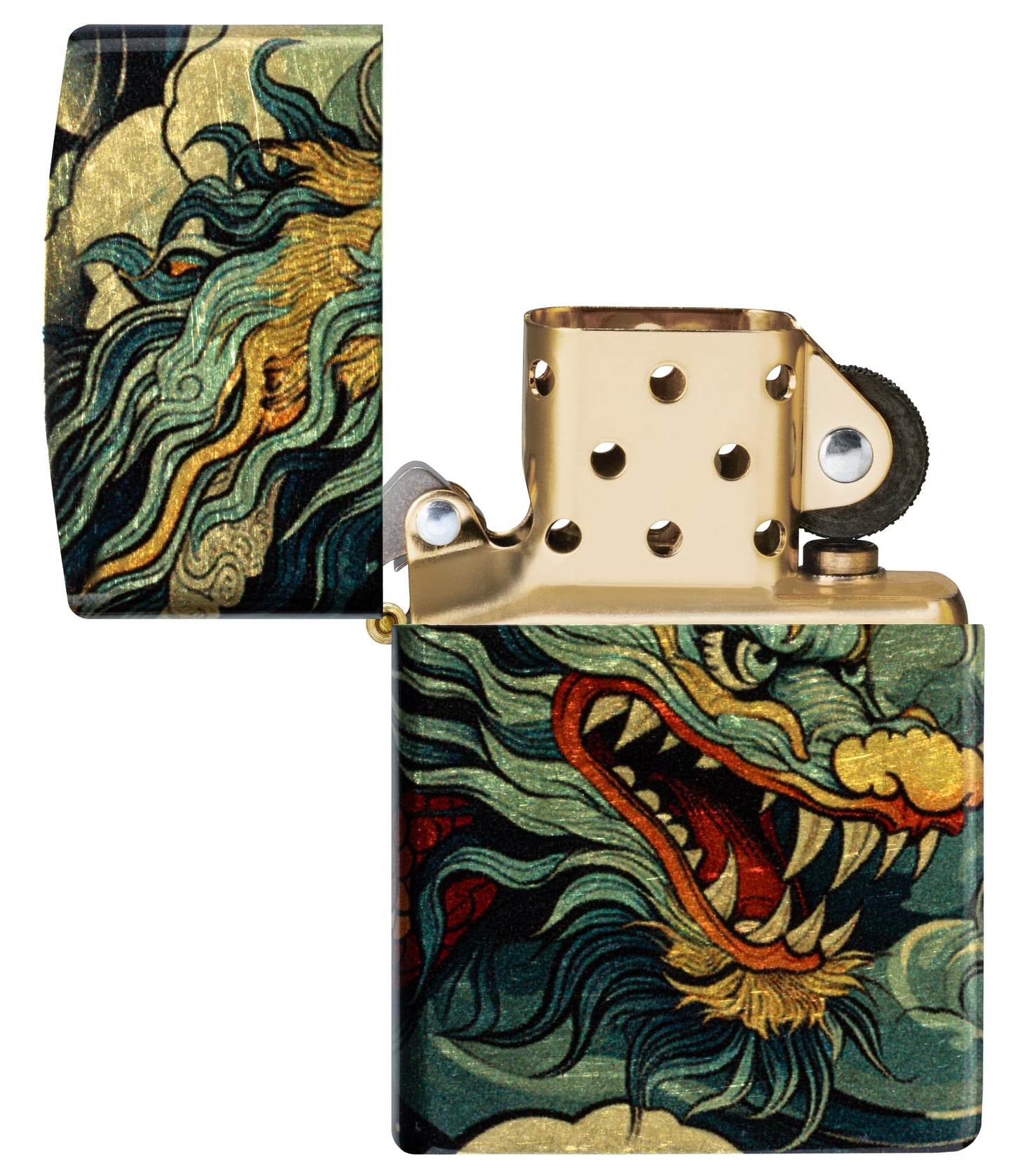 Zippo Dragon Fusion Design 540 Tumbled Brass Pocket Lighter