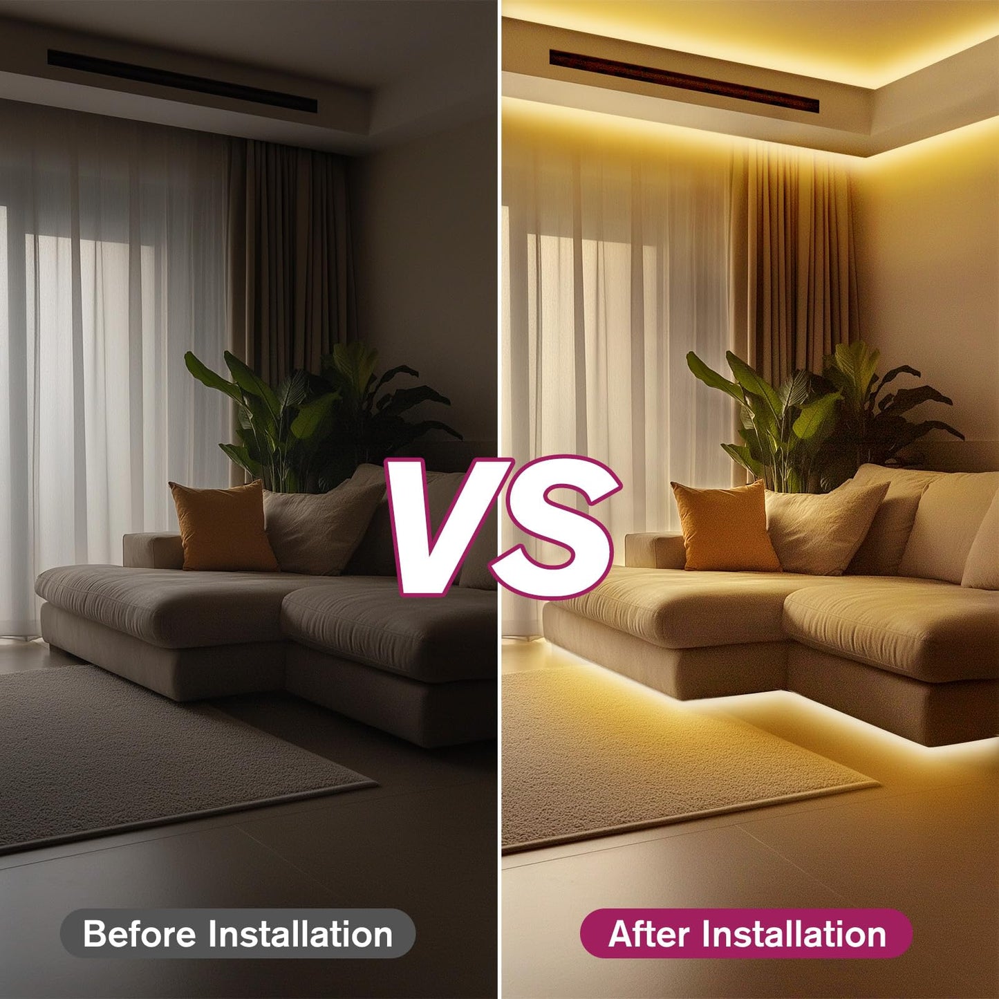 EMITEVER COB LED Strip Lights Warm White, 3000K Tape Light Premium High Density, DC 24V, 400+Lumens/ft, 5120LEDs/Spool, Ra 90+, 32.8ft/10m, UL Listed 5 Year After-Service(Power Supply Sold Separately)