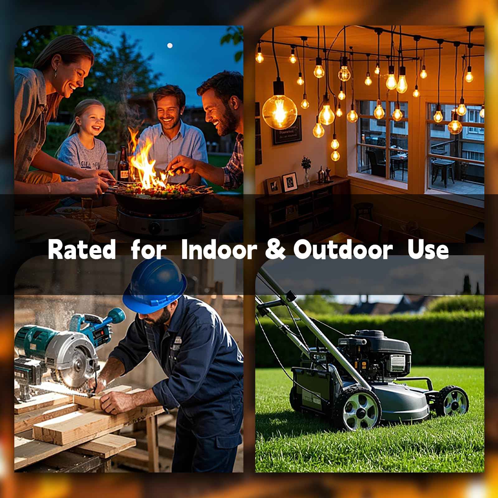 30FT Locking Plug L14-30P to 4X 5-20R/5-15R Generator Adapter Extension Cord, 4 Prong 30 Amp to 110V,Twist Locking to 15 Amp/20 Amp Household Outlet, 125/250V 7500 Watts (Flat Wire L14-30P 30FT)