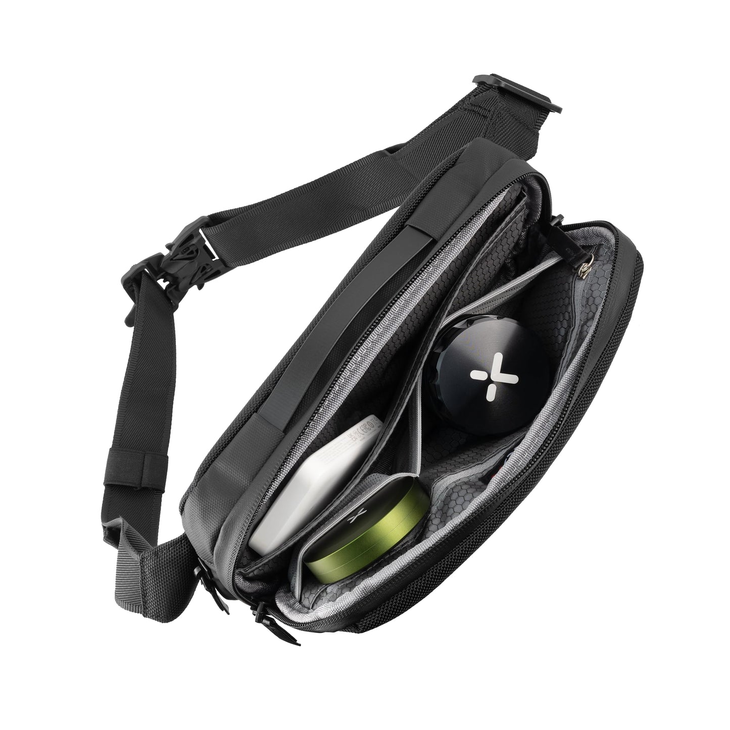 ApeX Sling Bag – Odor Proof Crossbody EDC Bag with 6-Layer Carbon Lining, 1680D Cordura® Ballistic Nylon, Tamper-Proof Zippers, Magnetic Buckle, Adjustable Strap